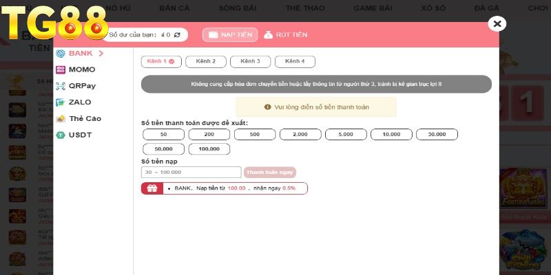 Hướng dẫn nạp tiền tại nhà cái cho newbie